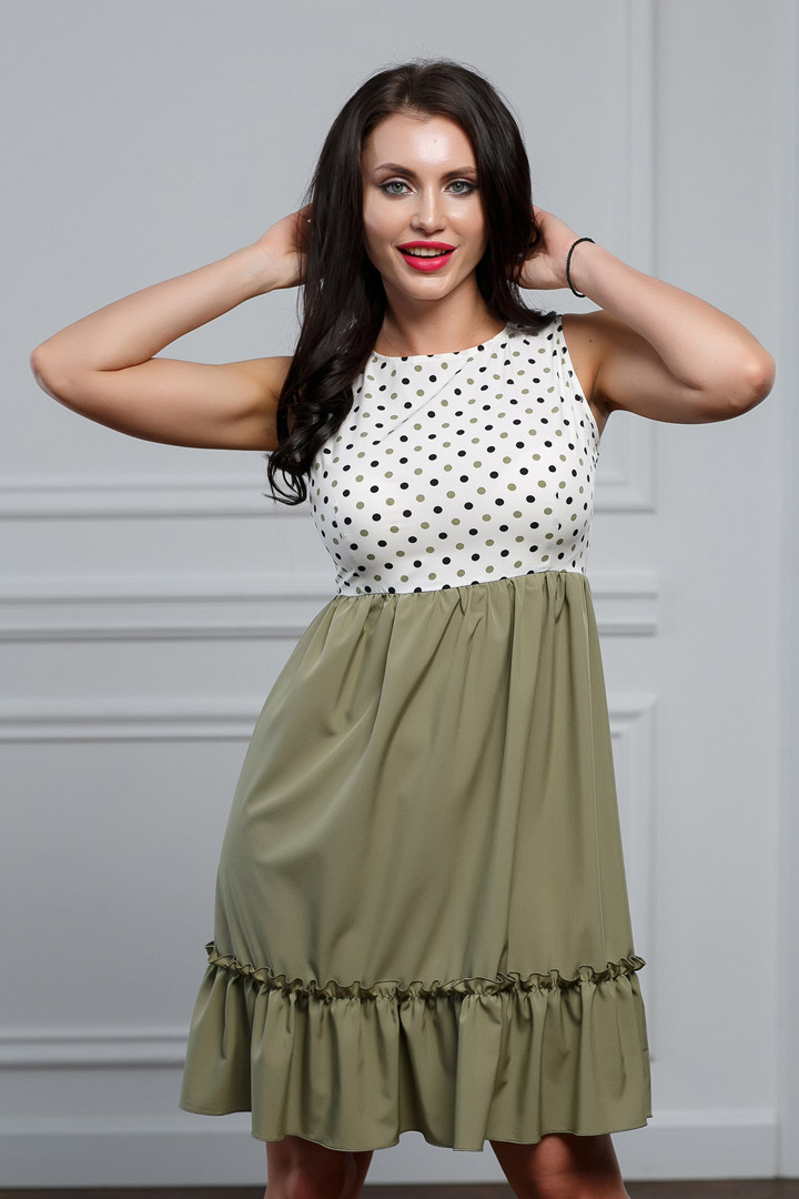 Фото товара 16573, платье оливкового цвета